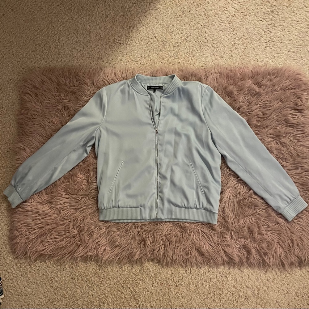 Zara Light Blue Bomber Jacket